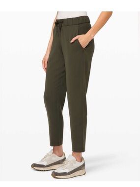 Lululemon On the Fly 7/8 Olive Green Pants
